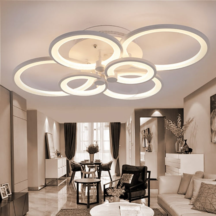49W Creative Round Modern Art LED Ceiling Lamp, Stepless Dimming + Remote Control, 6 Heads