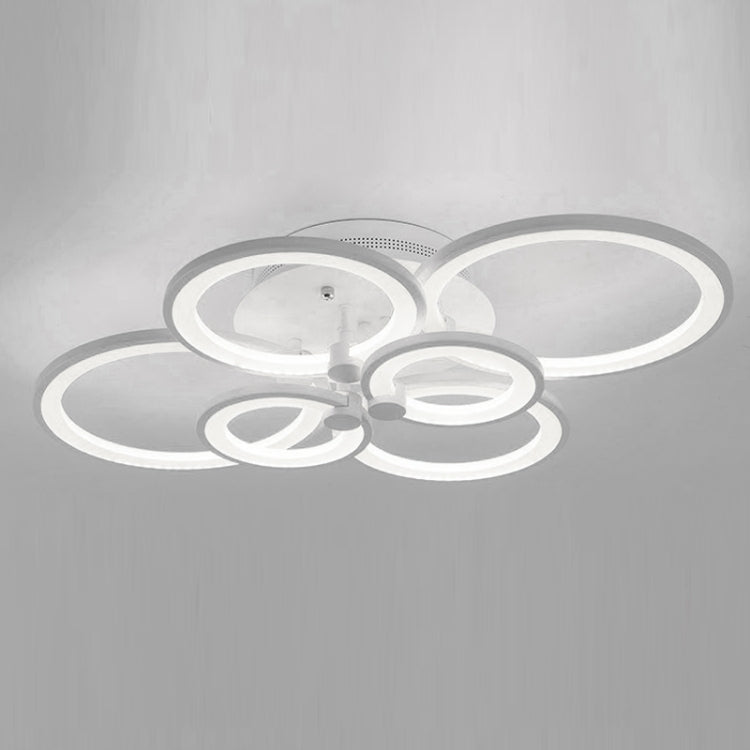 49W Creative Round Modern Art LED Ceiling Lamp, Stepless Dimming + Remote Control, 6 Heads