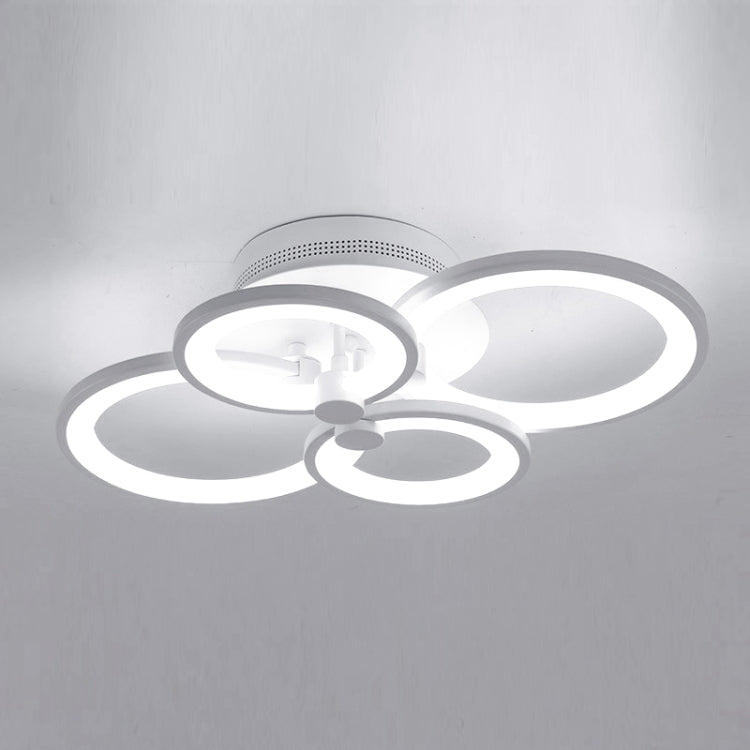28W Creative Round Modern Art LED Ceiling Lamp, Stepless Dimming + Remote Control, 4 Heads