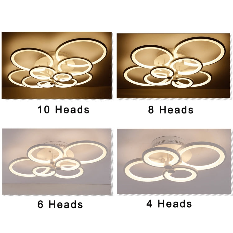 28W Creative Round Modern Art LED Ceiling Lamp, Stepless Dimming + Remote Control, 4 Heads