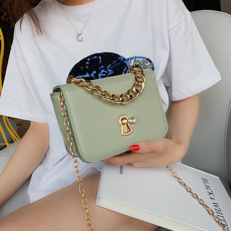 Fashion Small Square Bag Lock Buckle PU Single Shoulder Bag Ladies Messenger Bag Chain Handbag, Size: L