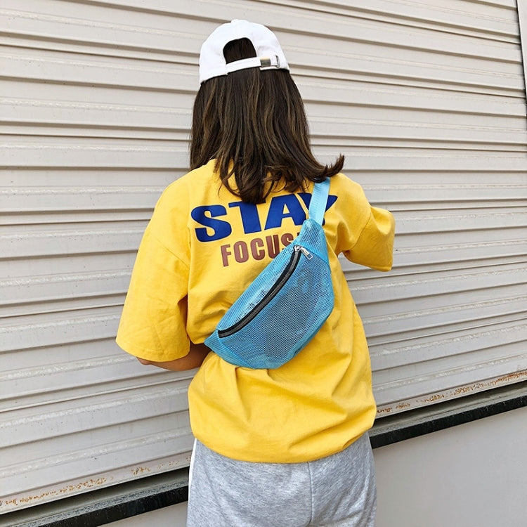 Fashion Mesh Single Shoulder Bag Zipper Messenger Bag Sports Waist Chest Bag