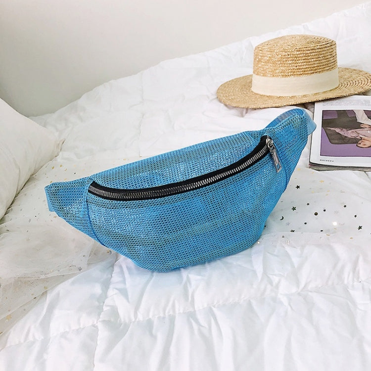 Fashion Mesh Single Shoulder Bag Zipper Messenger Bag Sports Waist Chest Bag