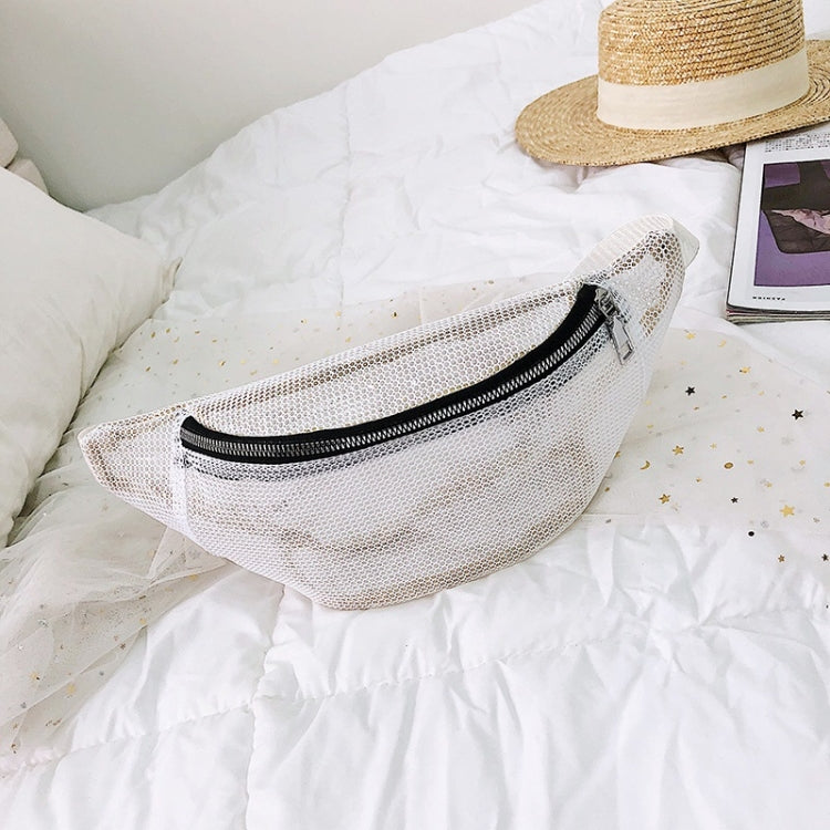 Fashion Mesh Single Shoulder Bag Zipper Messenger Bag Sports Waist Chest Bag
