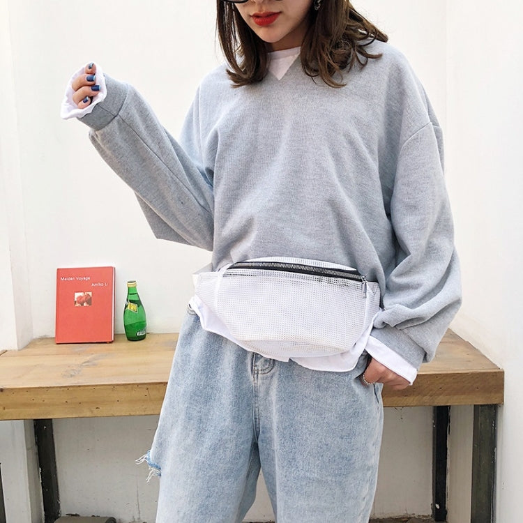 Fashion Mesh Single Shoulder Bag Zipper Messenger Bag Sports Waist Chest Bag