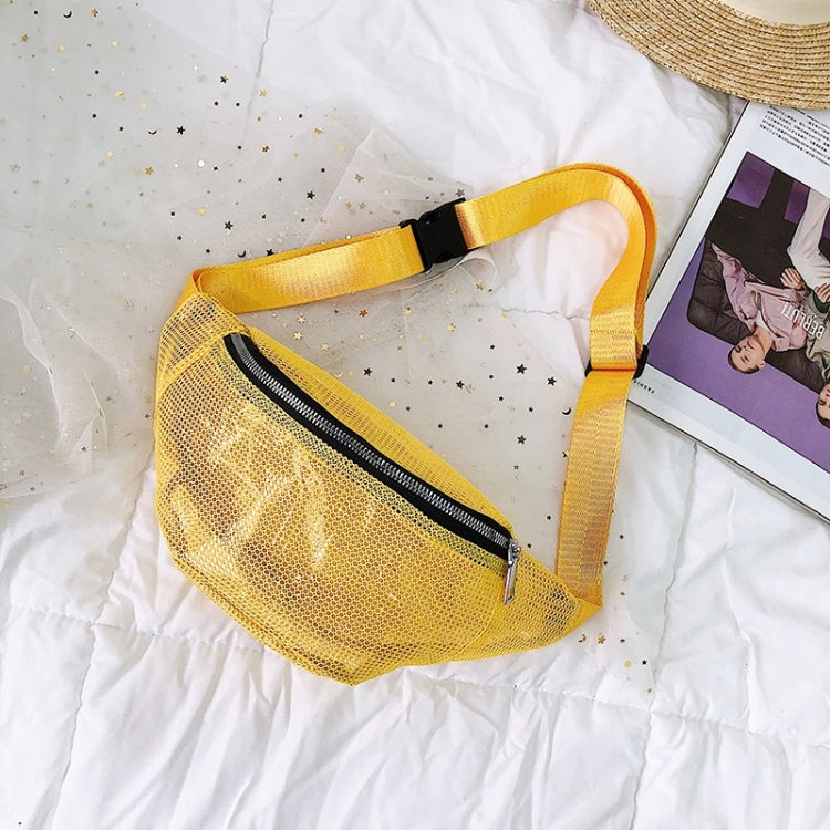 Fashion Mesh Single Shoulder Bag Zipper Messenger Bag Sports Waist Chest Bag