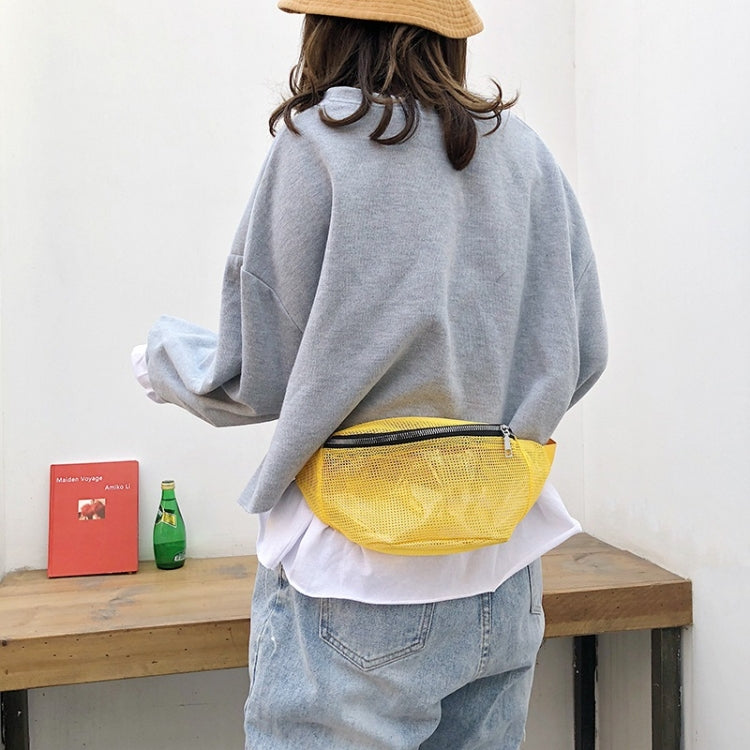 Fashion Mesh Single Shoulder Bag Zipper Messenger Bag Sports Waist Chest Bag