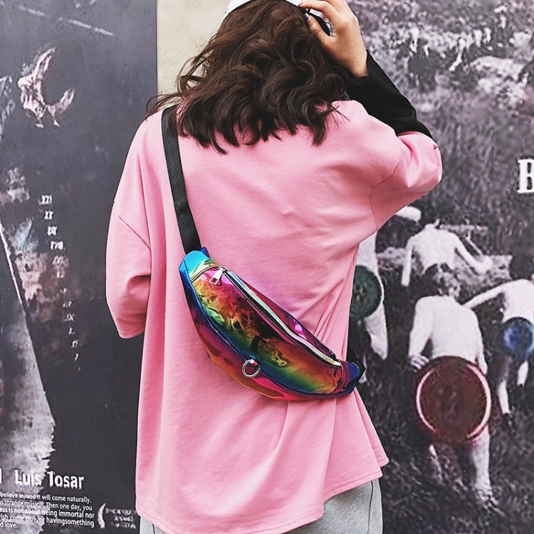 Fashion Smooth Surface PU Single Shoulder Bag Zipper Men & Women Messenger Bag Sports Waist Chest Pockets Bag