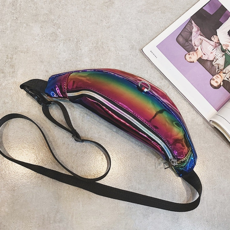 Fashion Smooth Surface PU Single Shoulder Bag Zipper Men & Women Messenger Bag Sports Waist Chest Pockets Bag