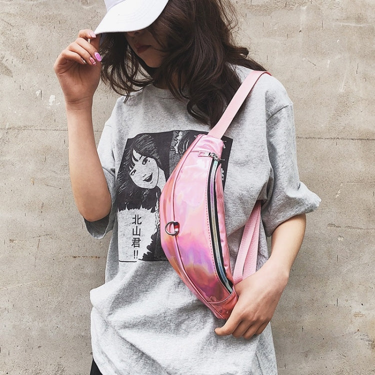 Fashion Smooth Surface PU Single Shoulder Bag Zipper Men & Women Messenger Bag Sports Waist Chest Pockets Bag