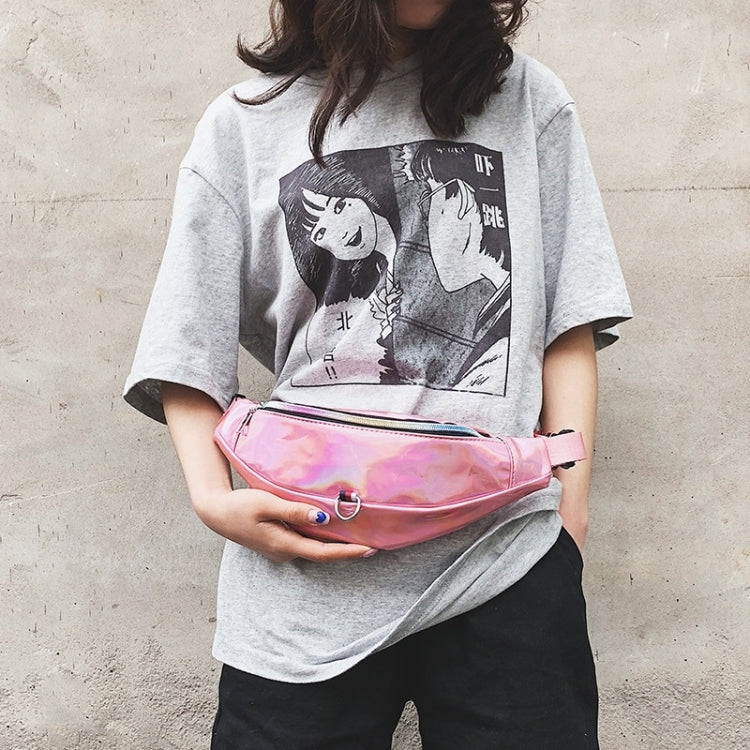 Fashion Smooth Surface PU Single Shoulder Bag Zipper Men & Women Messenger Bag Sports Waist Chest Pockets Bag