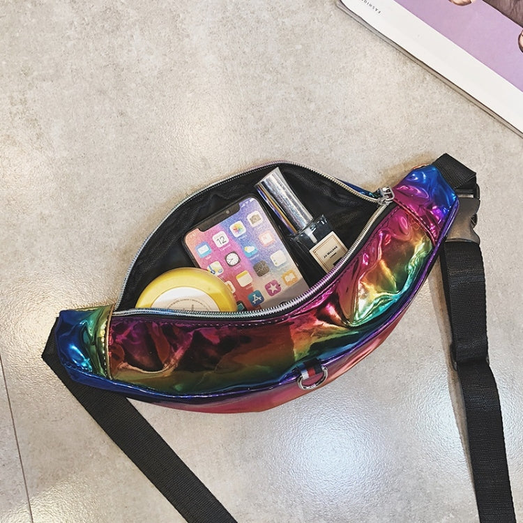 Fashion Smooth Surface PU Single Shoulder Bag Zipper Men & Women Messenger Bag Sports Waist Chest Pockets Bag