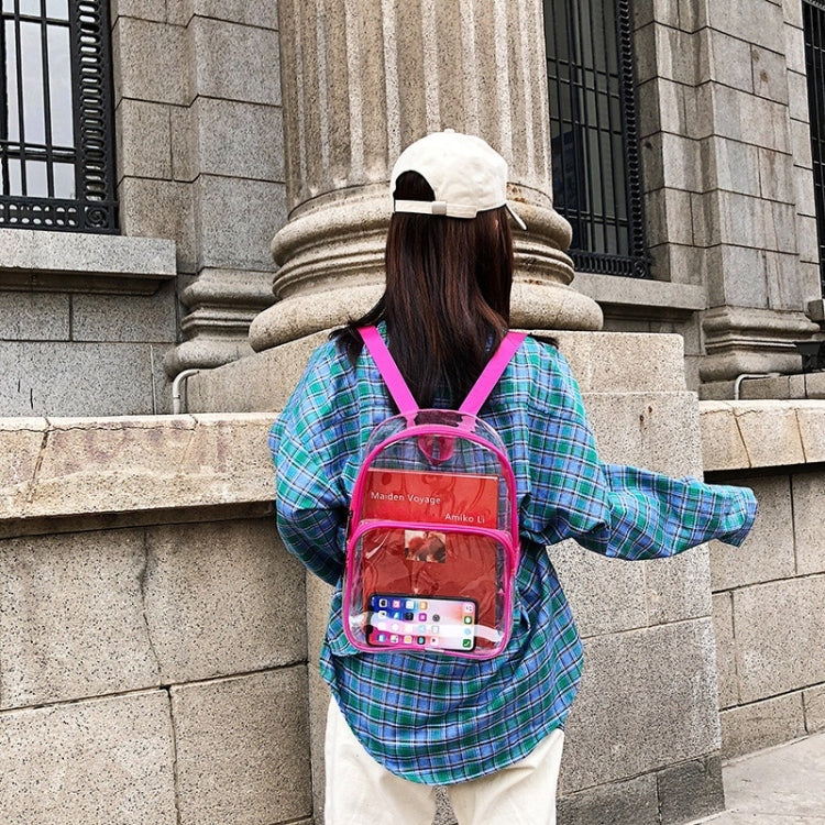 Transparent PVC Multi-function Double-shoulder Bag Casual Shool Backpack Bag