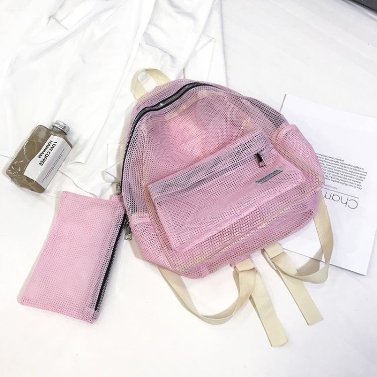 2 in 1 Fashion Mesh Multi-function Double-shoulder Bag Casual Shool Backpack Bag