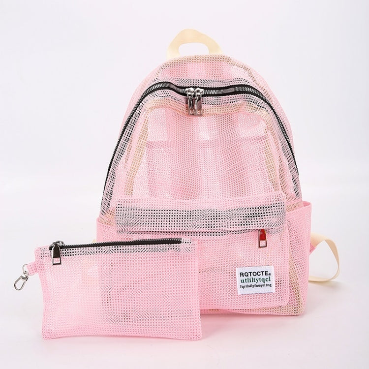 2 in 1 Fashion Mesh Multi-function Double-shoulder Bag Casual Shool Backpack Bag