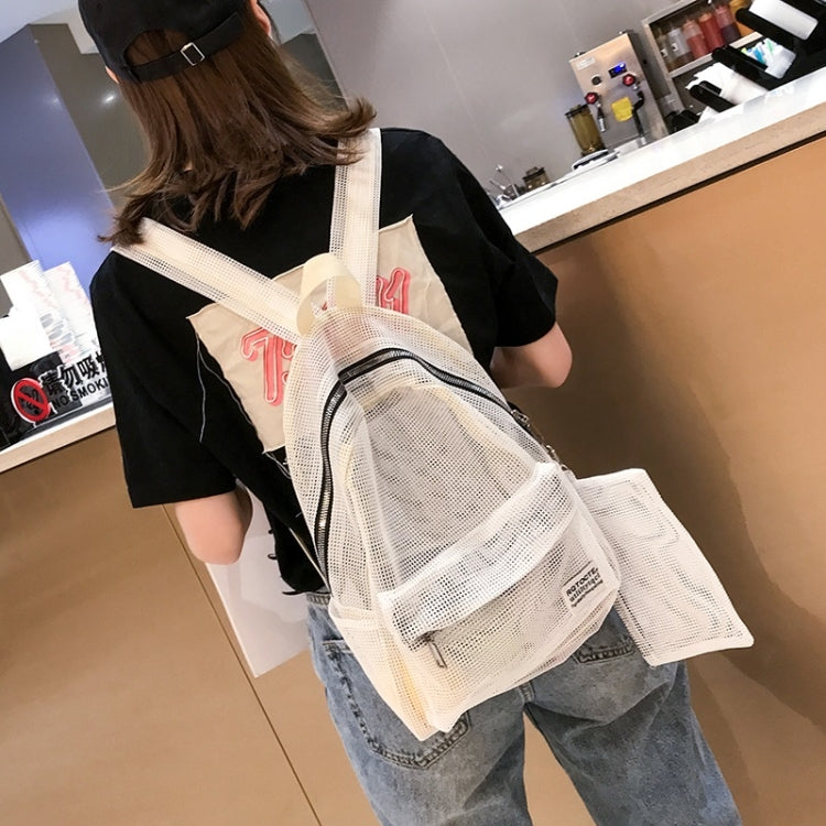 2 in 1 Fashion Mesh Multi-function Double-shoulder Bag Casual Shool Backpack Bag