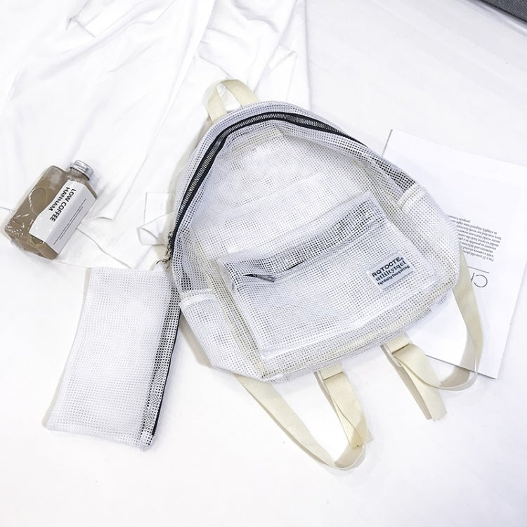 2 in 1 Fashion Mesh Multi-function Double-shoulder Bag Casual Shool Backpack Bag