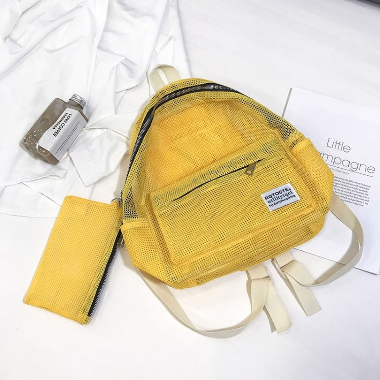 2 in 1 Fashion Mesh Multi-function Double-shoulder Bag Casual Shool Backpack Bag