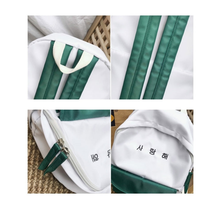 Color Matching Casual Double Shoulders Bag Casual Backpack Couple Shool Bag