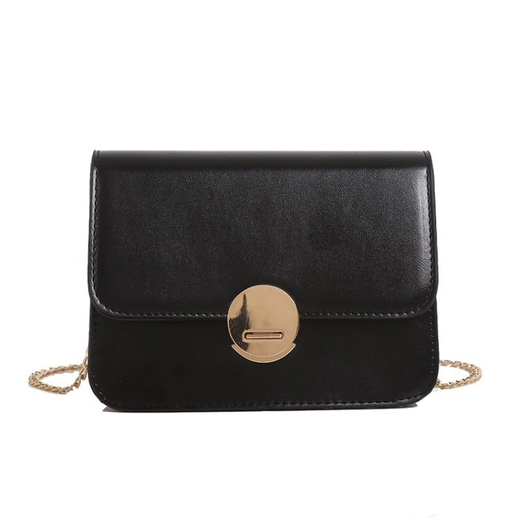 Fashion Solid Color Round Buckle Small Square Bag PU Thin Chain Single Shoulder Bag Ladies Messenger Bag Handbag