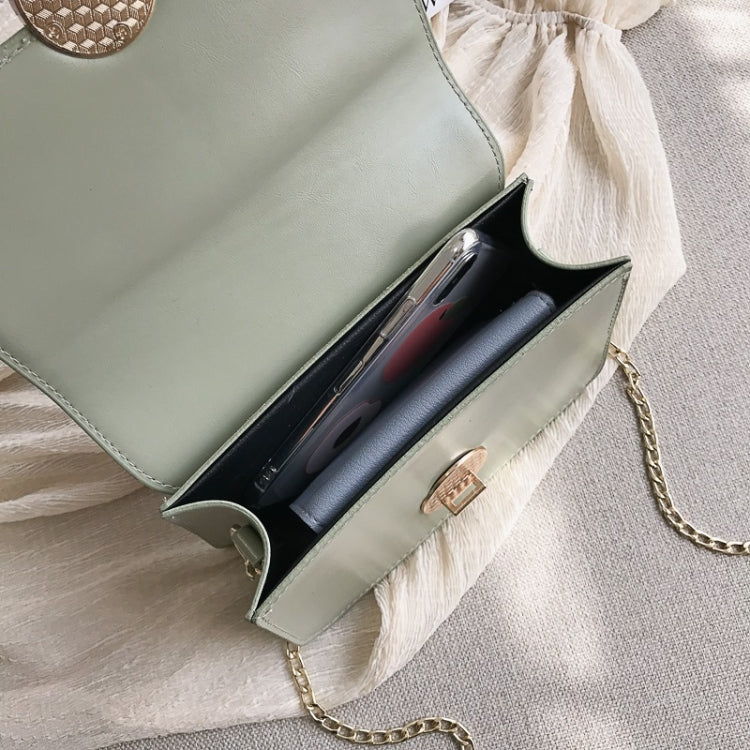 Fashion Solid Color Round Buckle Small Square Bag PU Thin Chain Single Shoulder Bag Ladies Messenger Bag Handbag