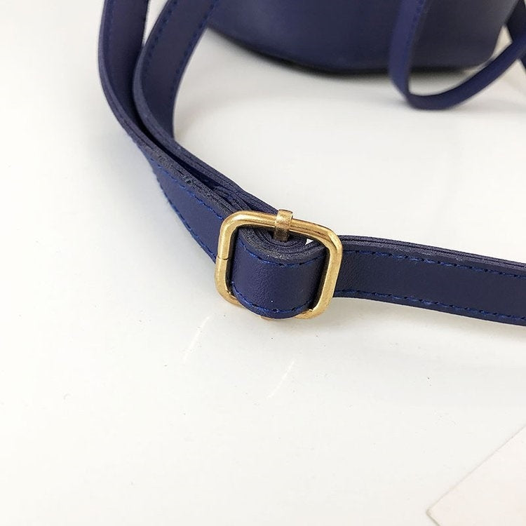 2 in 1 Bucket Bag Color Matching PU Leather Single Shoulder Bag Ladies Handbag Messenger Bag (Black)