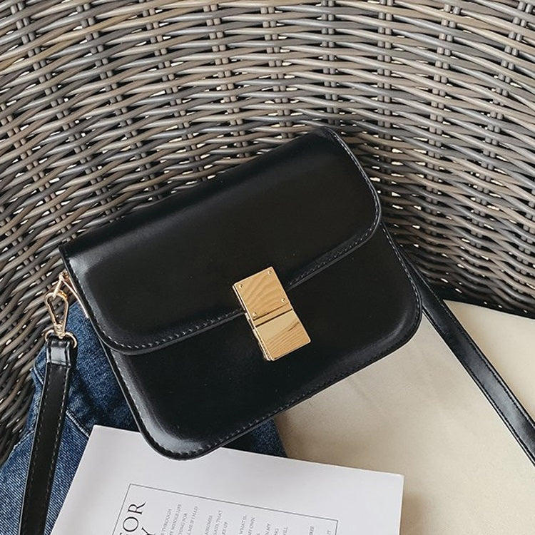 Lock Buckle Pure Color PU Leather Single Shoulder Bag Ladies Handbag Messenger Bag
