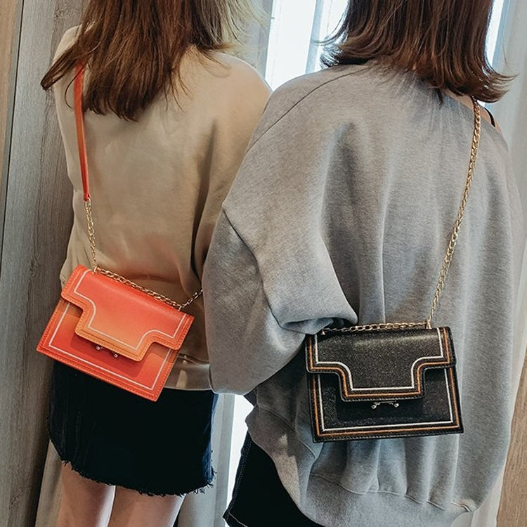 Lock Buckle Gradient PU Leather Chain Single Shoulder Bag Ladies Handbag Messenger Bag