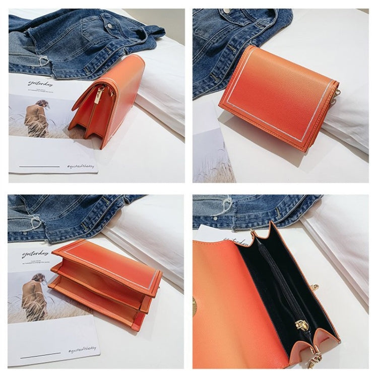 Lock Buckle Gradient PU Leather Chain Single Shoulder Bag Ladies Handbag Messenger Bag