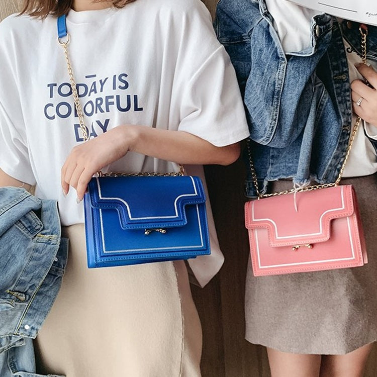 Lock Buckle Gradient PU Leather Chain Single Shoulder Bag Ladies Handbag Messenger Bag