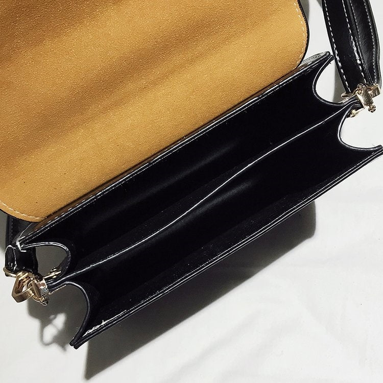 Magnetic Buckle Matte Color Matching PU Leather Single Shoulder Bag Ladies Handbag Messenger Bag