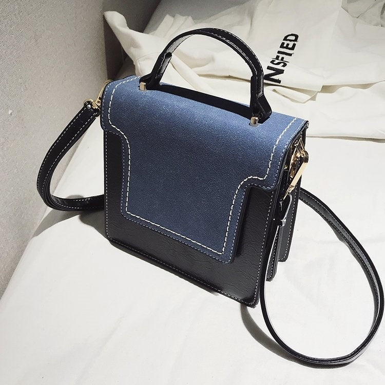 Magnetic Buckle Matte Color Matching PU Leather Single Shoulder Bag Ladies Handbag Messenger Bag