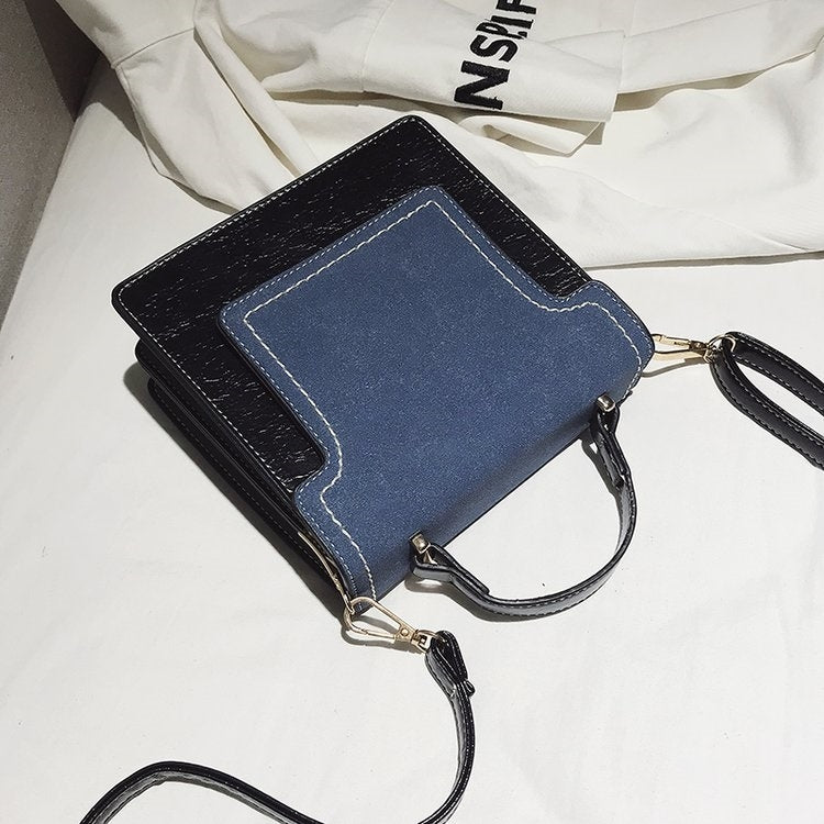 Magnetic Buckle Matte Color Matching PU Leather Single Shoulder Bag Ladies Handbag Messenger Bag