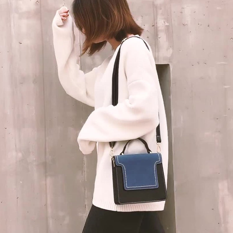 Magnetic Buckle Matte Color Matching PU Leather Single Shoulder Bag Ladies Handbag Messenger Bag