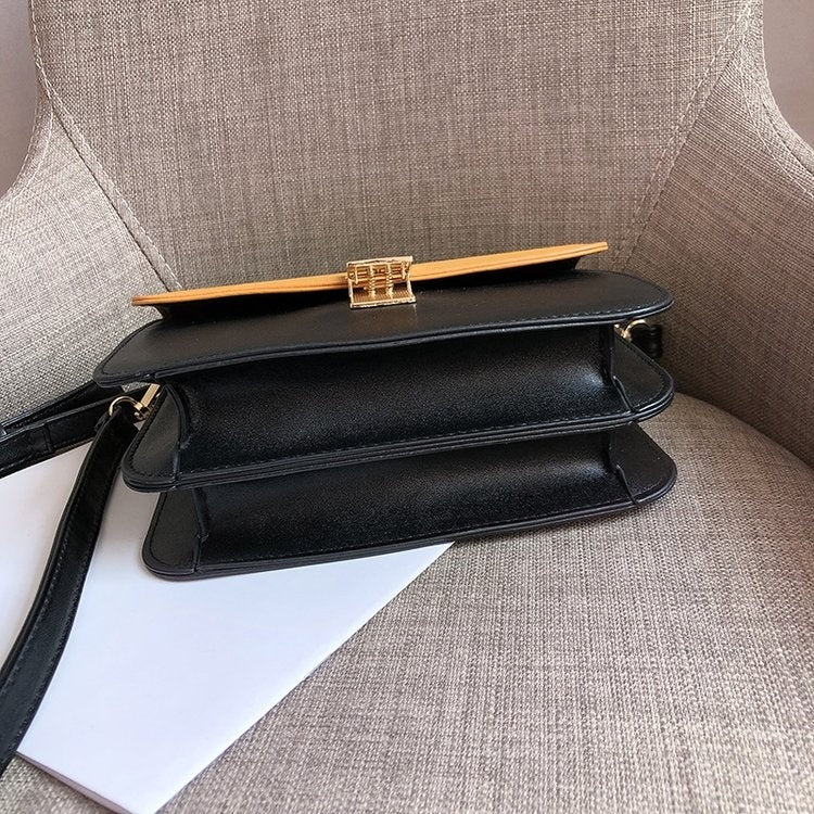 Lock Buckle Matte Color Matching PU Leather Single Shoulder Bag Ladies Handbag Messenger Bag (Red)