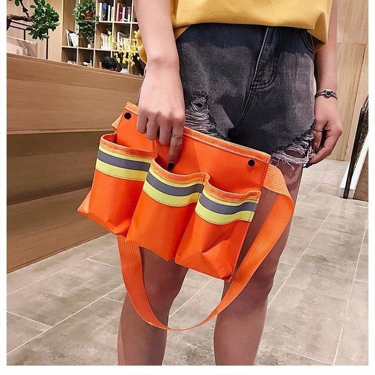 Reflective Strip Fire Fighting Package Single Shoulder Bag Messenger Bag (Orange)