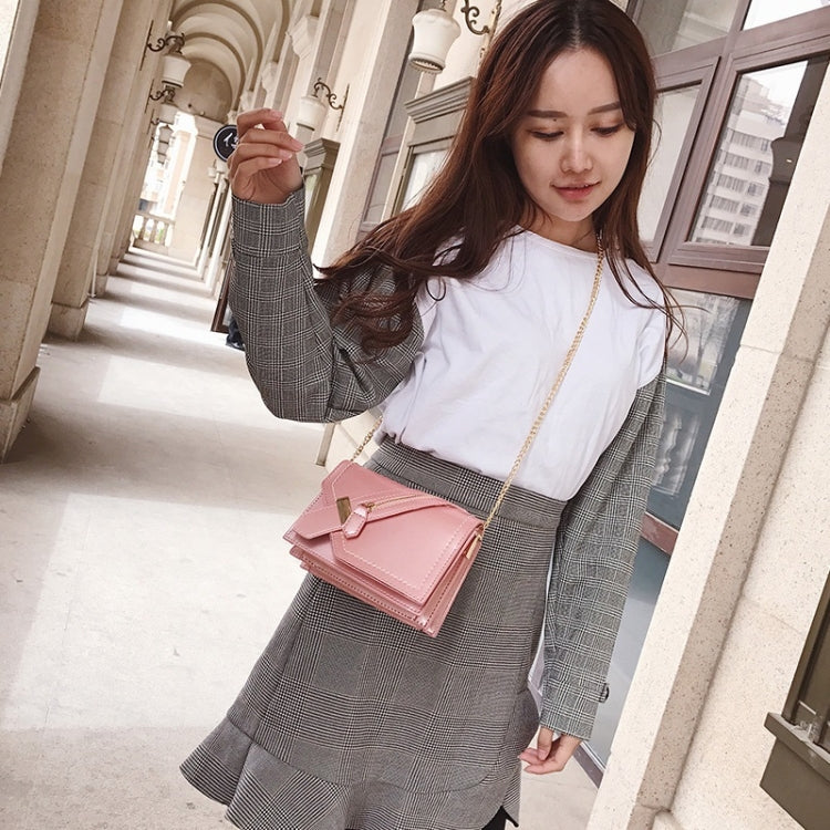 Zipper Magnetic Buckle Coating PU Leather Chain Single Shoulder Bag Ladies Handbag Messenger Bag