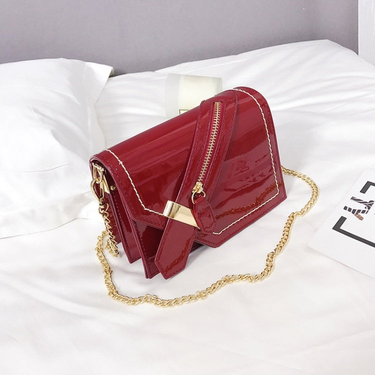 Zipper Magnetic Buckle Coating PU Leather Chain Single Shoulder Bag Ladies Handbag Messenger Bag