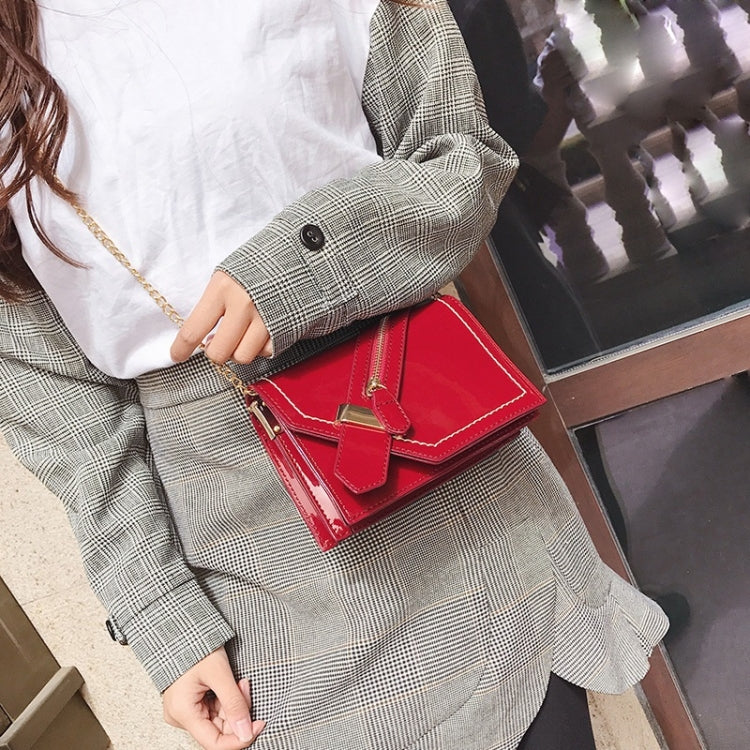 Zipper Magnetic Buckle Coating PU Leather Chain Single Shoulder Bag Ladies Handbag Messenger Bag