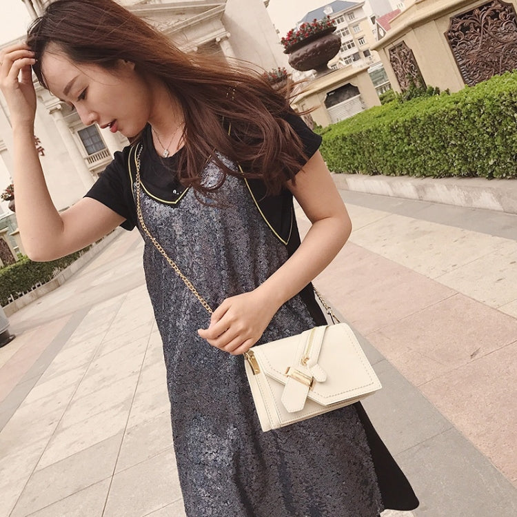 Zipper Magnetic Buckle Coating PU Leather Chain Single Shoulder Bag Ladies Handbag Messenger Bag