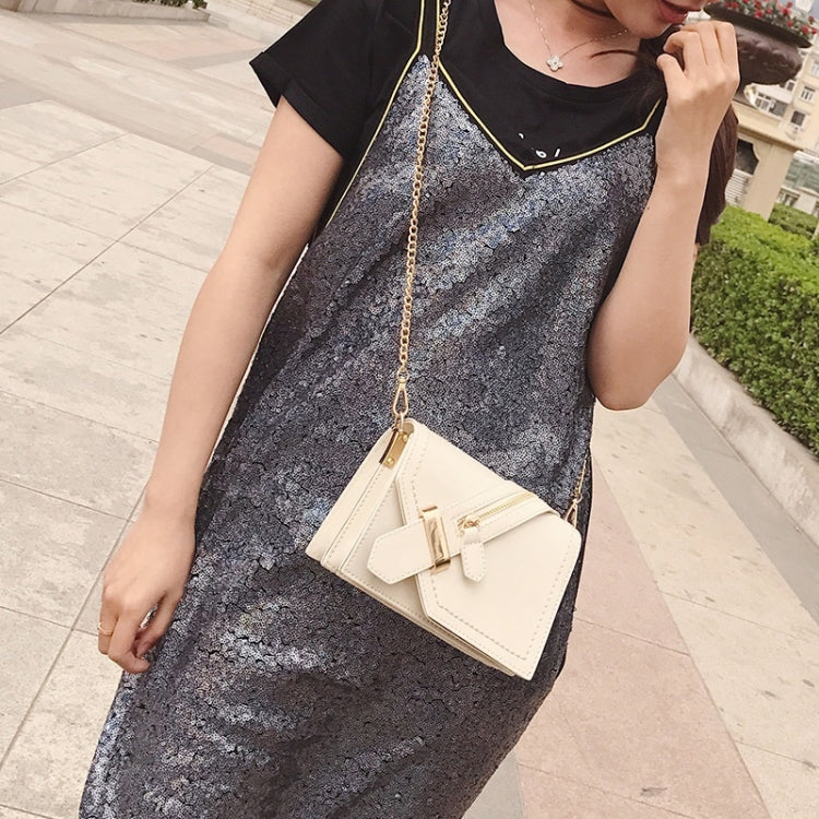 Zipper Magnetic Buckle Coating PU Leather Chain Single Shoulder Bag Ladies Handbag Messenger Bag