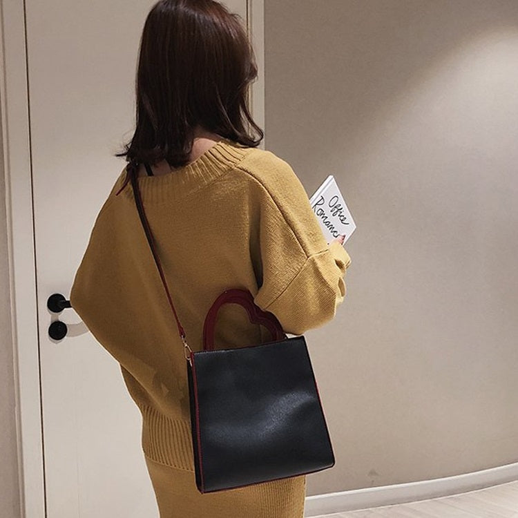 Heart Handle PU Leather Single Shoulder Bag Ladies Handbag Messenger Bag