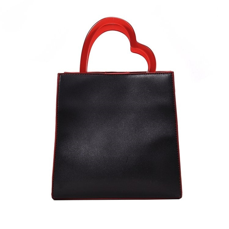 Heart Handle PU Leather Single Shoulder Bag Ladies Handbag Messenger Bag