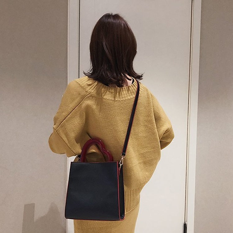 Heart Handle PU Leather Single Shoulder Bag Ladies Handbag Messenger Bag