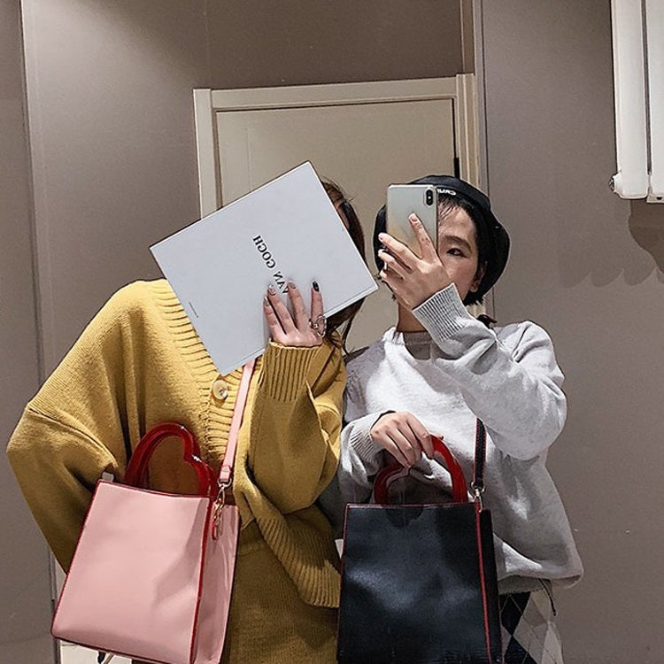 Heart Handle PU Leather Single Shoulder Bag Ladies Handbag Messenger Bag