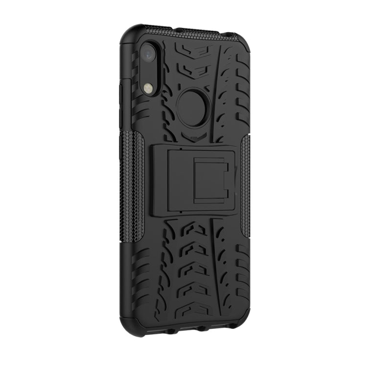 Tire Texture TPU+PC Shockproof Phone Case for Huawei Honor 8A / Y6 2019, with Holder