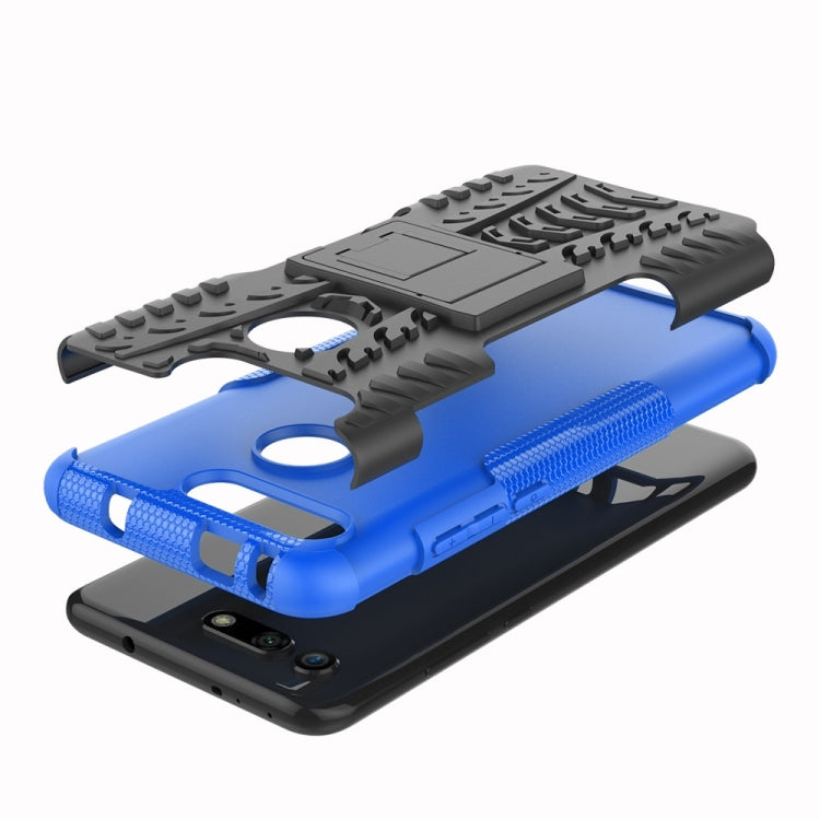 Tire Texture TPU+PC Shockproof Phone Case for Huawei Honor V20, with Holder