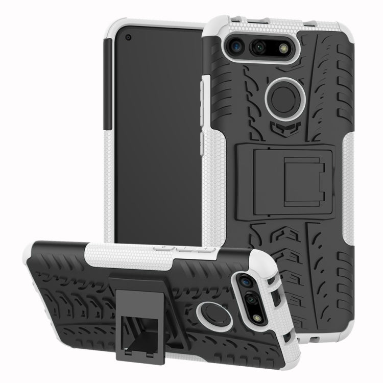 Tire Texture TPU+PC Shockproof Phone Case for Huawei Honor V20, with Holder