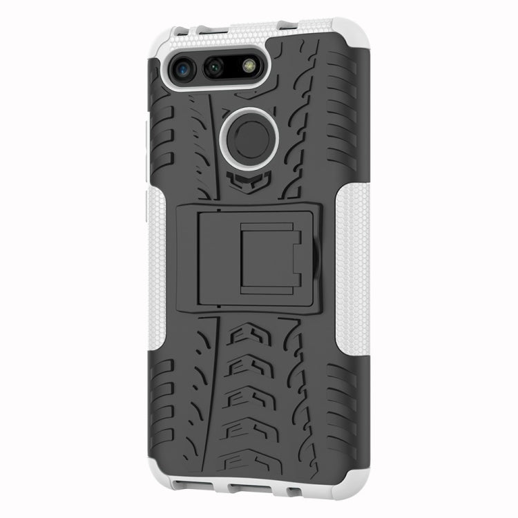 Tire Texture TPU+PC Shockproof Phone Case for Huawei Honor V20, with Holder