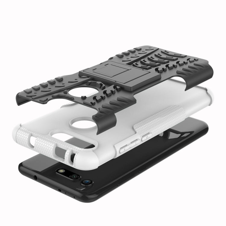 Tire Texture TPU+PC Shockproof Phone Case for Huawei Honor V20, with Holder